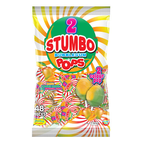 Stumbo Bubblegum Lollipop Mango (48pcs)