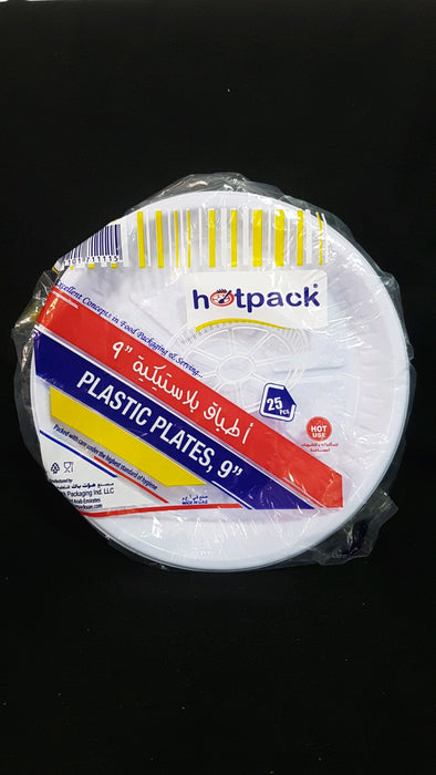 Round Plastic Plate 9" (25 pieces per packet)