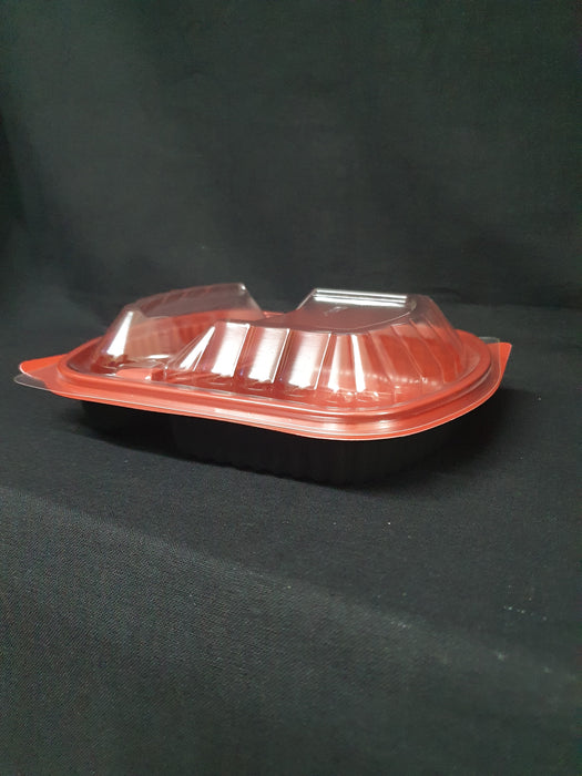 Black and Red Base Container 2 Compartments