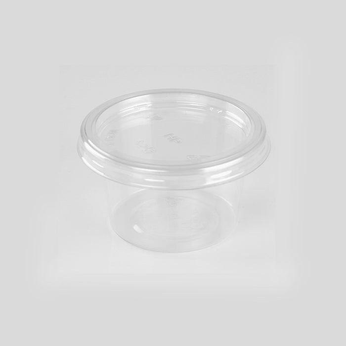 2 Oz Clear Portion Cup Pet 62 Mm Diameter with Clear LID (100 Pieces)