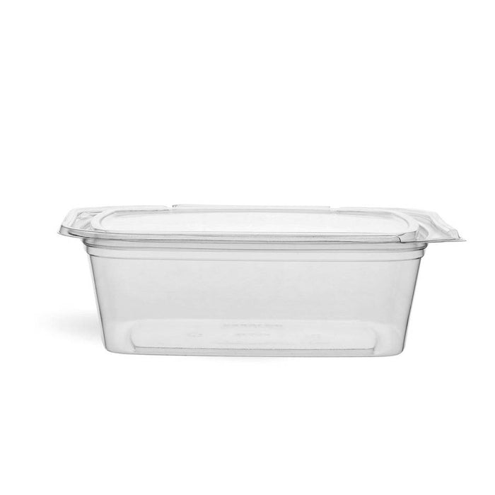 Hotpack 64oz hinged square deli clear pet container