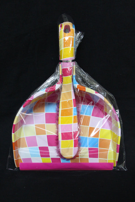 Multicolor Dustpan With Brush