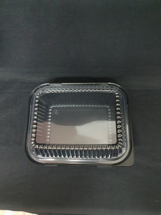 Square Black Container + Clear Lid