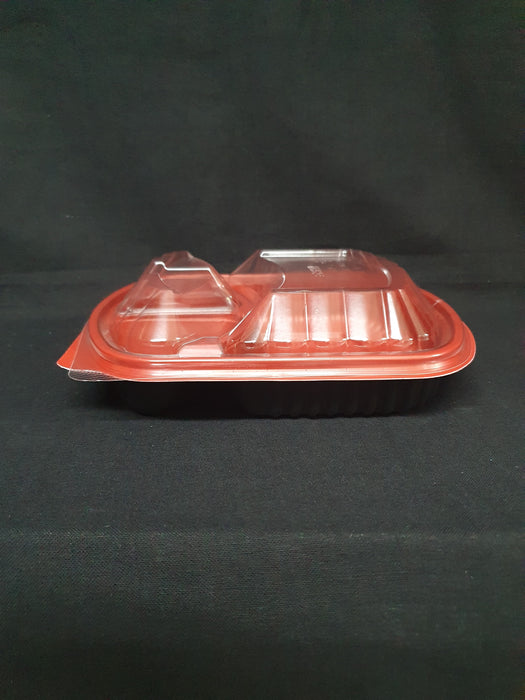 Black and Red Base Container 3 Compartments