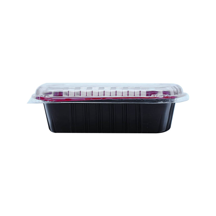 Red & Black Base Container 800 ML with Lids. Microwavable