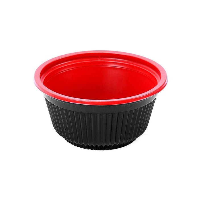 RED & BLACK PP SOUP BOWL 550ML WITH LID