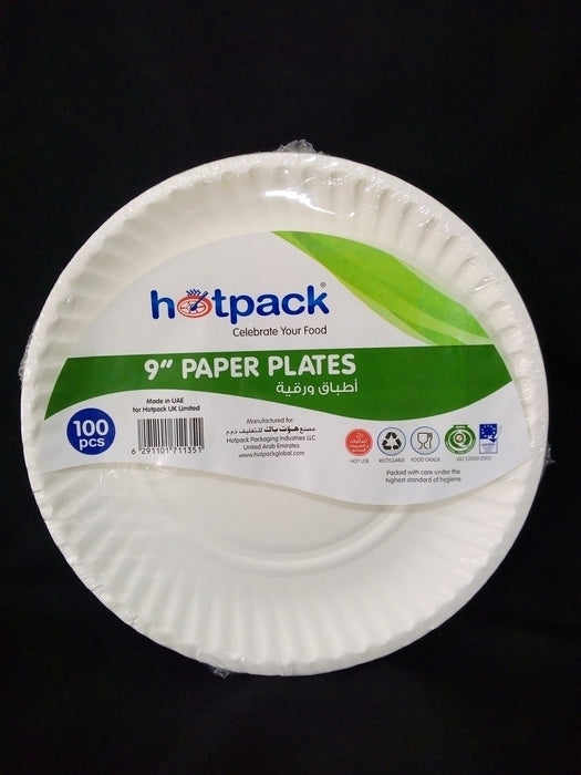 HOTPACK Paper Plates 9'' (100 pieces per packet)