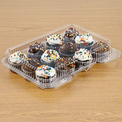 Clear Plastic Cup Cake Container. 12 - Compartment