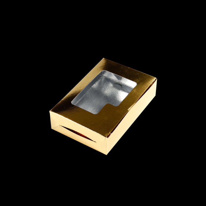 Sweet Box With Window Double Layer Silver/Gold 15cm X 10cm